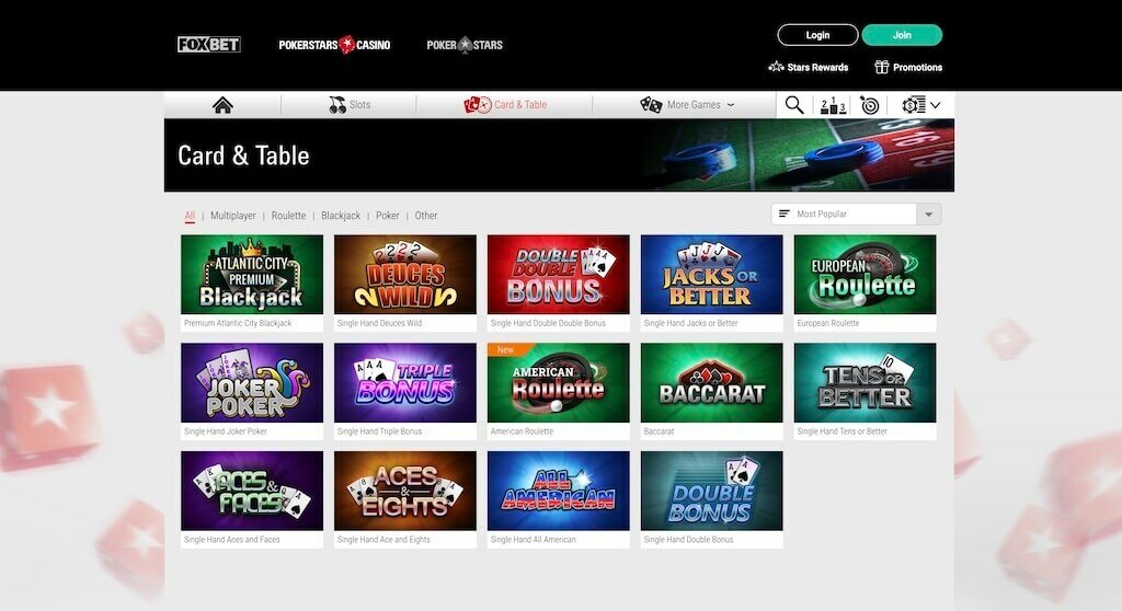 PokerStars Table Games