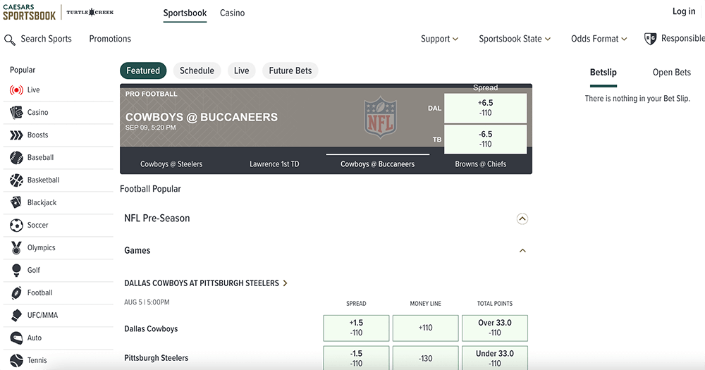 Caesars Michigan NFL