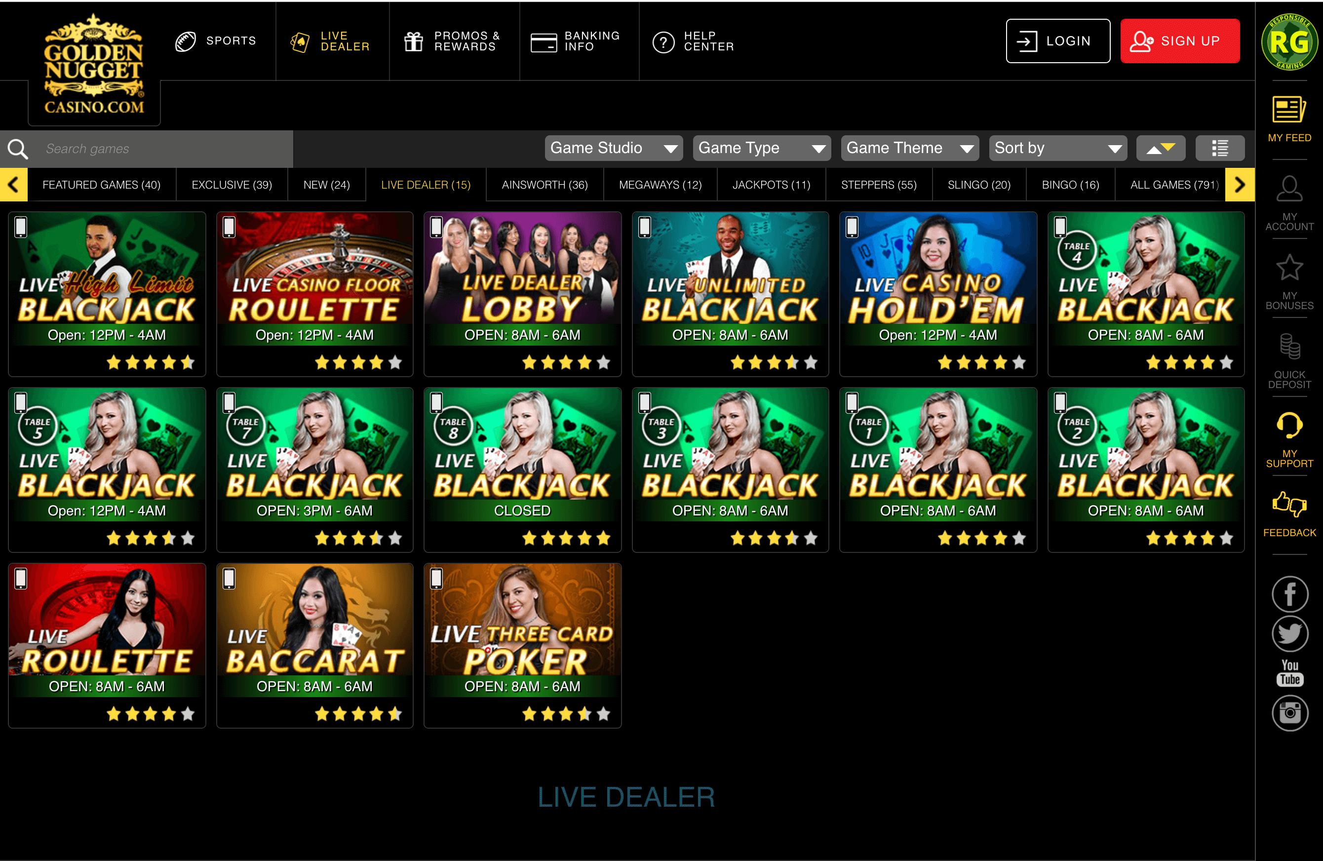 Golden Nugget Live Dealer Games