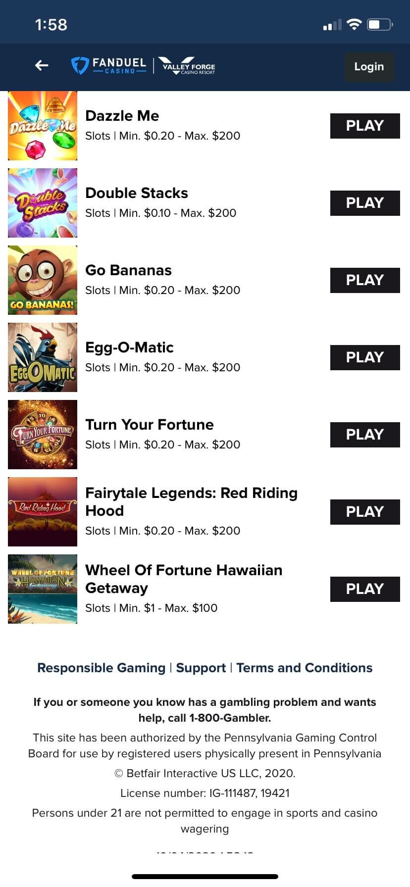 FanDuel Michigan Casino Games