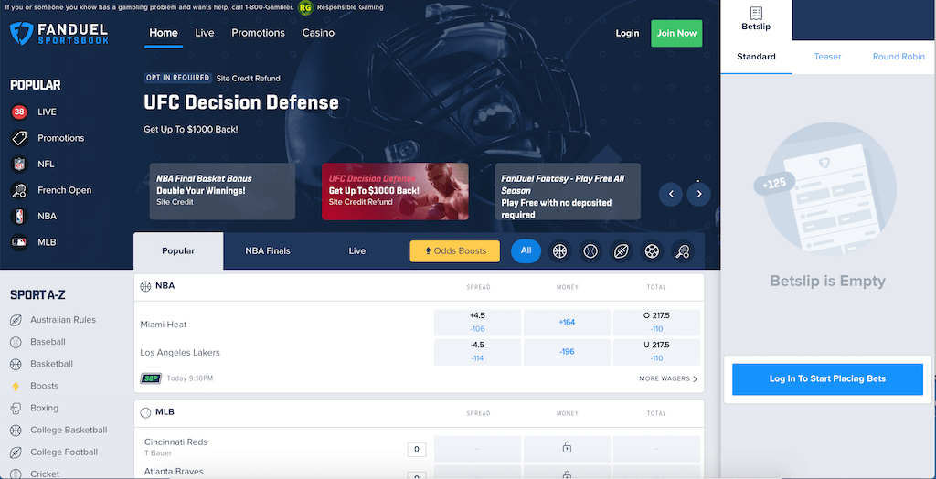 FanDuel Michigan Homepage