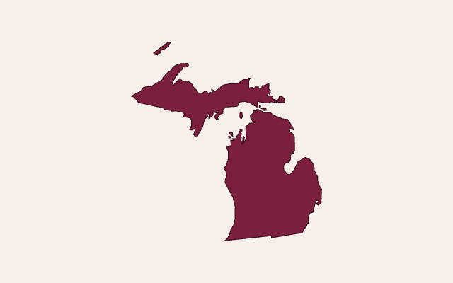Map outline of Michigan