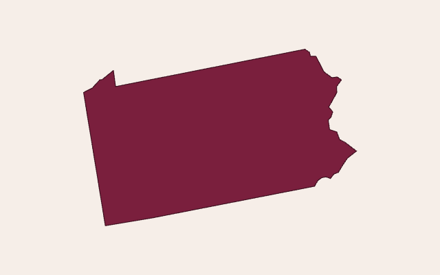 Map outline of Pennsylvania